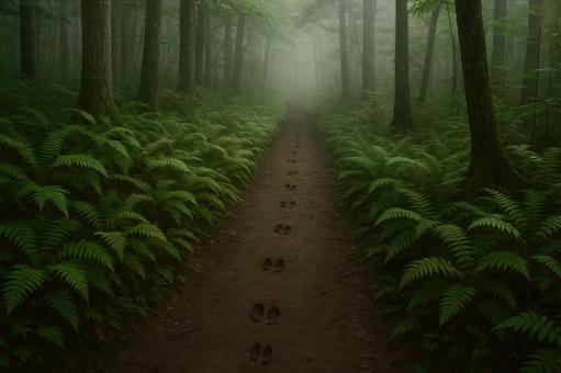 鹿の通り道の山道 鹿の通り道の山道の写真