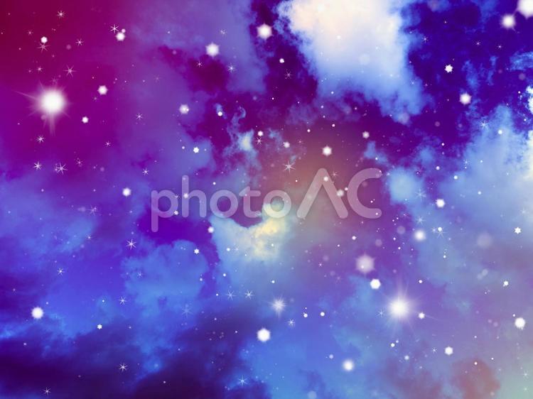 メルヘンな星空の景色 宇宙,星,キラキラの写真素材