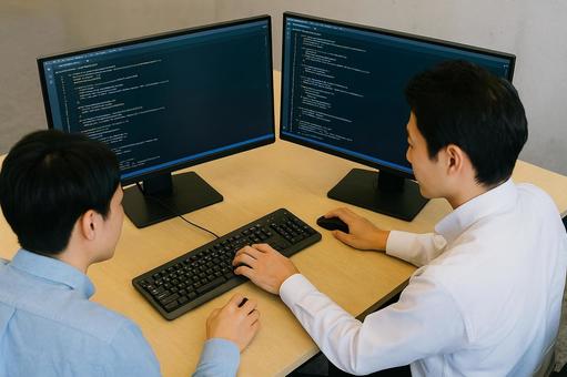 ペアプログラミング作業 ペアプログラミング作業の写真