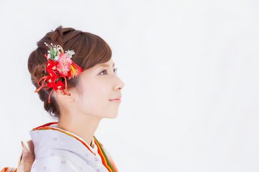 振袖を着た女性 振袖を着た女性 晴れ着,成人の日,成人の写真素材