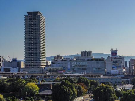【兵庫県】明石市・明石公園 明石公園,明石駅,明石城跡の写真素材