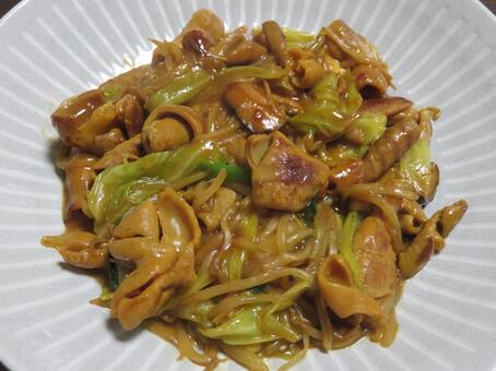 ホルモン炒め ホルモン,野菜炒め,献立の写真素材