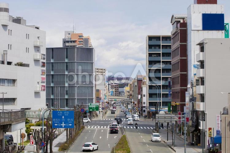 川西能勢口駅前風景（アステ川西前） 川西市,小花1丁目,川西市内の写真素材