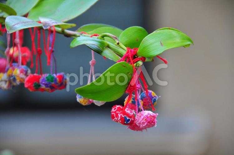 赤坂氷川神社　さくらんぼ結び 赤坂氷川神社,ちりめん根付,縁結びの写真素材