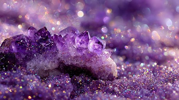 神秘的な輝きを放つアメジストの写真