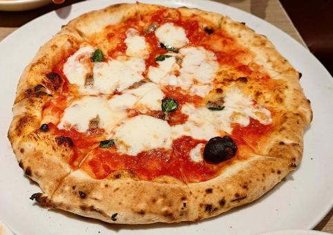 Photo, pizza, margherita, keju, 