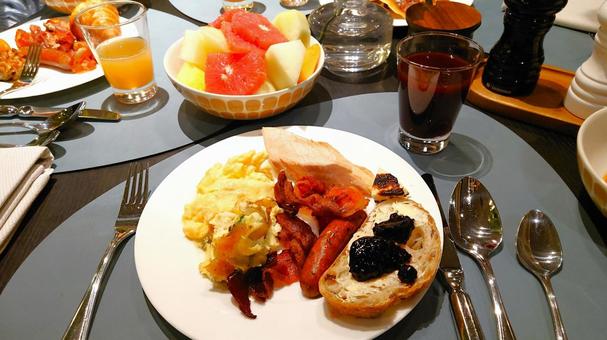 ホテルでの朝食 ホテルでの朝食 朝食,料理,ジャムの写真素材