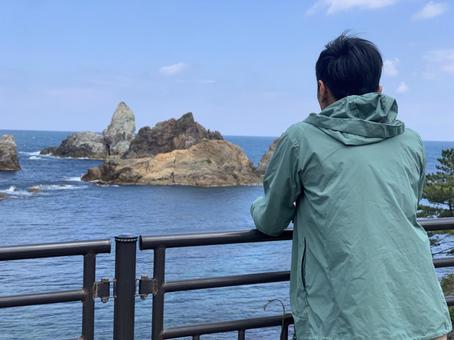 穴見海岸 穴見海岸 穴見海岸,山陰海岸ジオパーク,日本海の写真素材