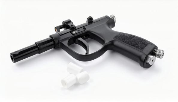 空気銃　白背景の写真