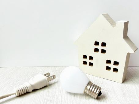 家の模型_電球_コンセント 家の模型_電球_コンセント 家,マイホーム,住宅の写真素材