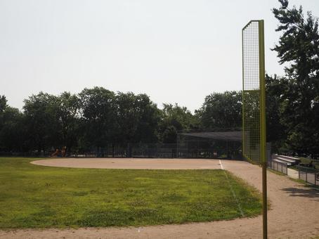 野球のグラウンドとファールポール 野球,ベースボール,グラウンドの写真素材