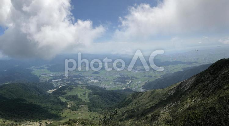 山の上の風景2 風景,山,谷の写真素材