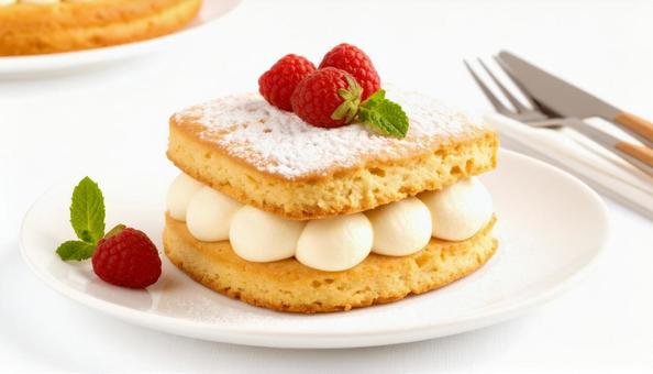 美味しそうなラズベリーのケーキの写真