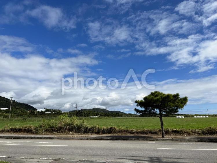 石垣の風景 空,石垣島,冬の写真素材