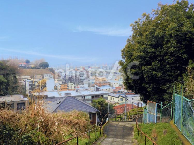 横浜山手から市街地を見下ろす フィルター加工 横浜,山手,首都高の写真素材