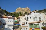 スペイン　サンタ・バルバラ城　城下町の店 外国風景,外国,海外の写真素材