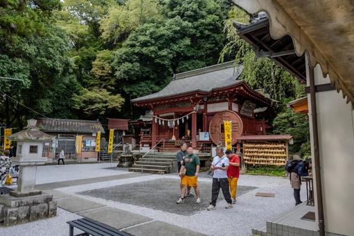 聖神社 聖神社,神社幟,本堂の写真素材