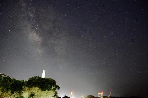 長崎の神の島のマリア様と天の川 長崎の神の島のマリア様と天の川の写真