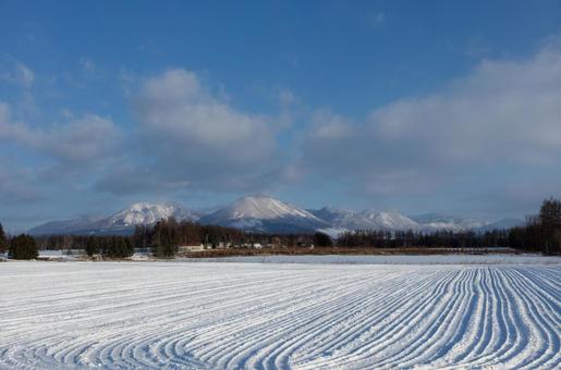 Photo, blue sky, cloud, snow, 