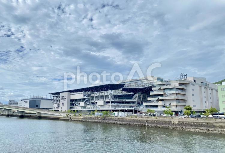 長崎スタジアムシティの外観 長崎スタジアムシティ,ピーススタジアム長崎,ピースタの写真素材