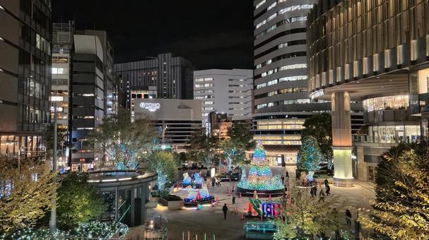 日比谷の夜のイルミネーション 東京,日本,日比谷の写真素材