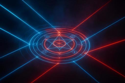 青赤レーザー魔法陣 青赤レーザー魔法陣の写真