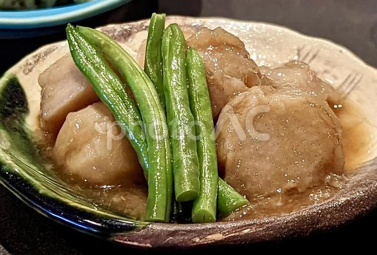 里芋とインゲンの煮物 和食,里芋,インゲンの写真素材