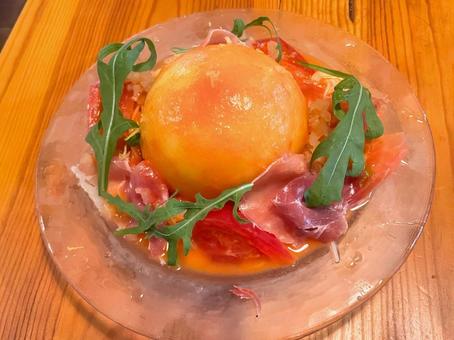 桃の冷製パスタ 桃の冷製パスタ パスタ,冷製パスタ,桃の写真素材