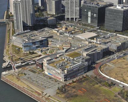 Toyosu LaLaport, helicopter shot, helicopter, jiangdong district, JPG