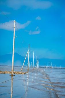 熊本県　宇土市　長部田海床路の風景 長部田海床路,宇土,海中道路の写真素材