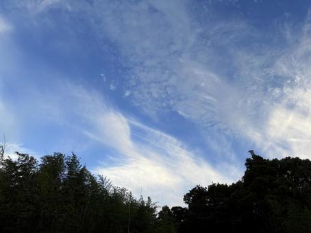 初秋の青空と雲模様 初秋の青空と雲模様の写真