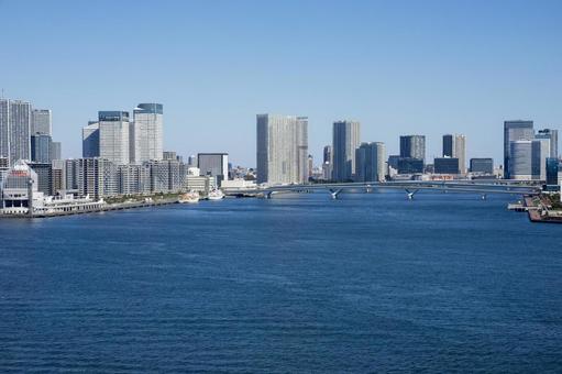 從彩虹橋看東京灣地區的風景, JPG 從彩虹橋看東京灣地區的風景, 東京, 東京灣, 東京港, JPG