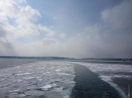 流氷 流氷,海,空の写真素材