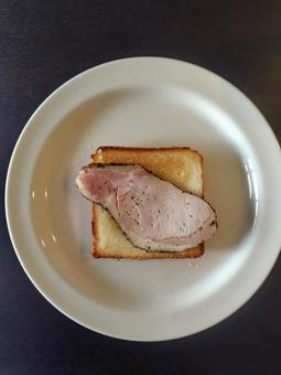 トースト トースト ハム,食パン,オープンサンドの写真素材