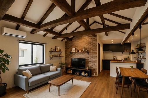 カフェ風インテリアのおしゃれなLDKの写真