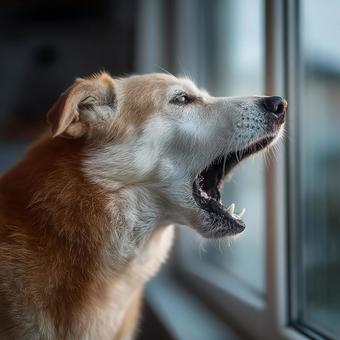 迫力ある犬の鳴き声 迫力ある犬の鳴き声の写真
