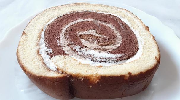 二重ロールケーキ・1 ロールケーキ,お菓子,洋菓子の写真素材