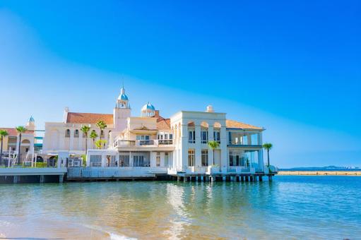 福岡県　シーサイドももち海浜公園の風景 福岡県,福岡市,青空の写真素材
