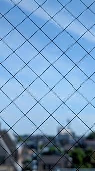 Patterns on the window and blue sky: a snapshot of the landscape, JPG Patterns on the window and blue sky: a snapshot of the landscape, JPG