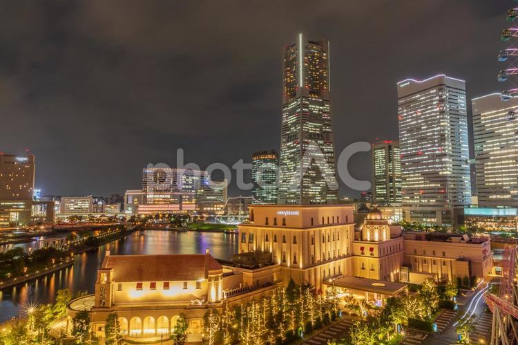 みなとみらいの夜景 みなとみらい,夜景,都市夜景の写真素材