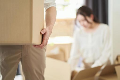 Asian men and women packing for moving, JPG Asian men and women packing for moving, female, male, cohabitation, JPG