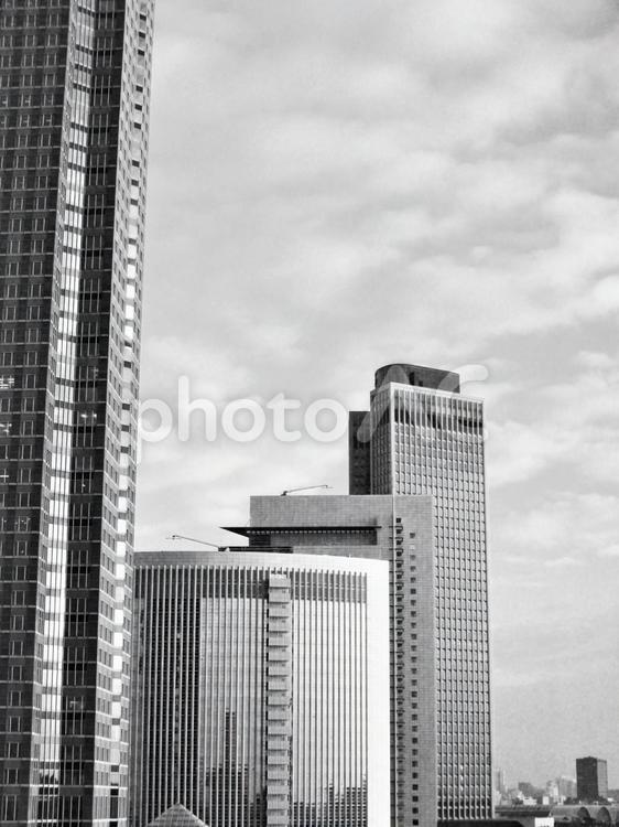 フランクフルトの風景　白黒 フランクフルト,ビル群,ドイツの写真素材
