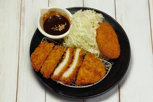 とんかつ とんかつ 豚カツ,豚肉,揚げ物の写真素材