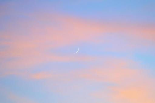 Magic hour sky and moon, JPG