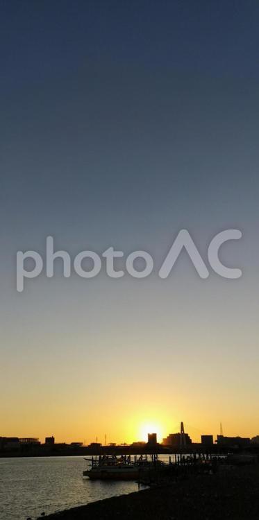 1月の夕空 1月,冬,冬空の写真素材