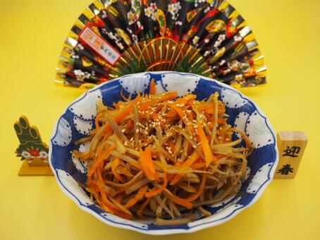 正月料理・きんぴらごぼう（家庭料理） きんぴらごぼう,正月料理,おせち料理の写真素材