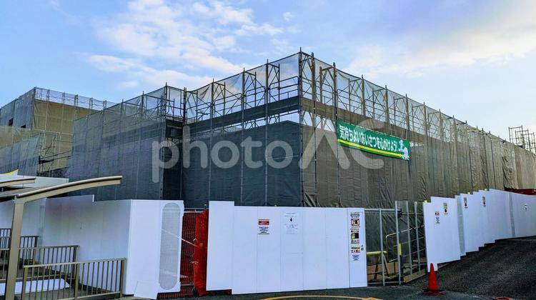改装中の大型施設 鉄骨,建設,公共施設の写真素材