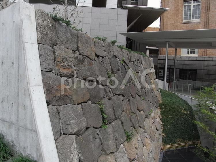 江戸城外堀跡石垣 江戸城外堀跡石垣,江戸城外堀石垣,江戸城外堀石垣跡の写真素材