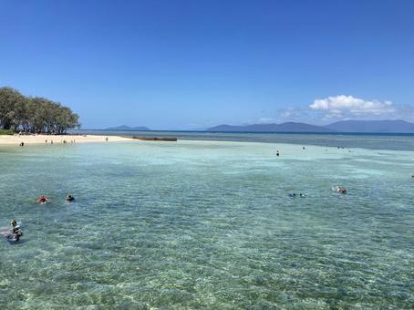 グリーン島 グレートバリアリーフ,海,グリーン島の写真素材