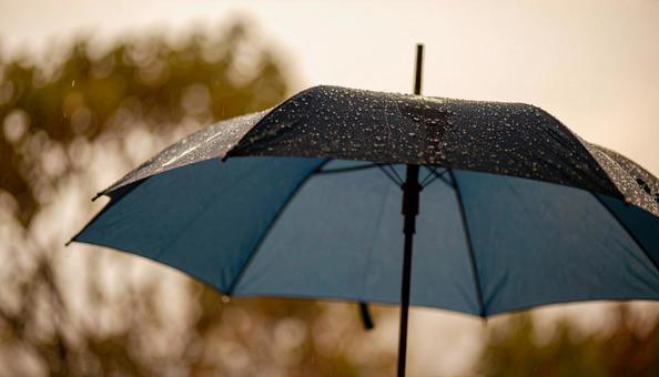 雨上がりの空と傘 雨上がりの空と傘の写真